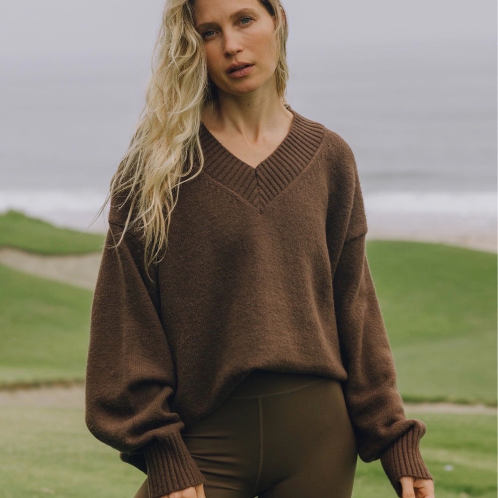 Daily Drills Chocolate V-Neck Sweater